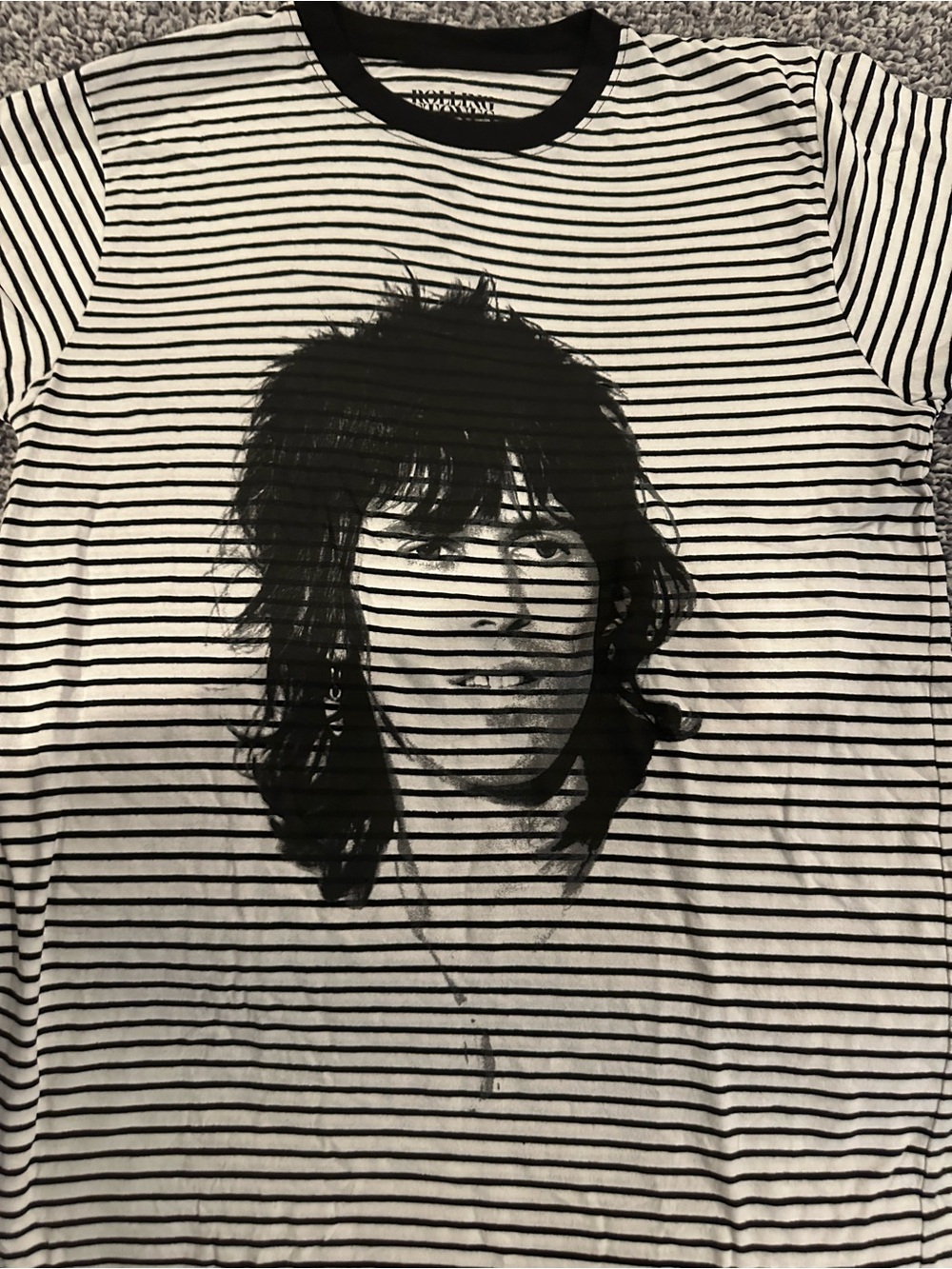 the Rolling Stones Black & White Striped band Tee with Band Portrait - Picture 3 of 3